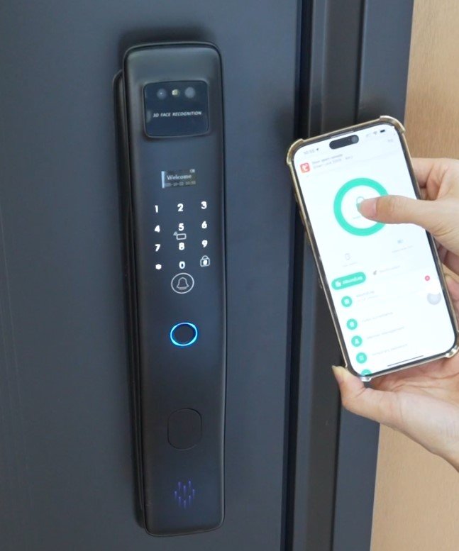 Covlor smart door lock with fingerprint, face and palm recognition and keypad for keyless entry in India